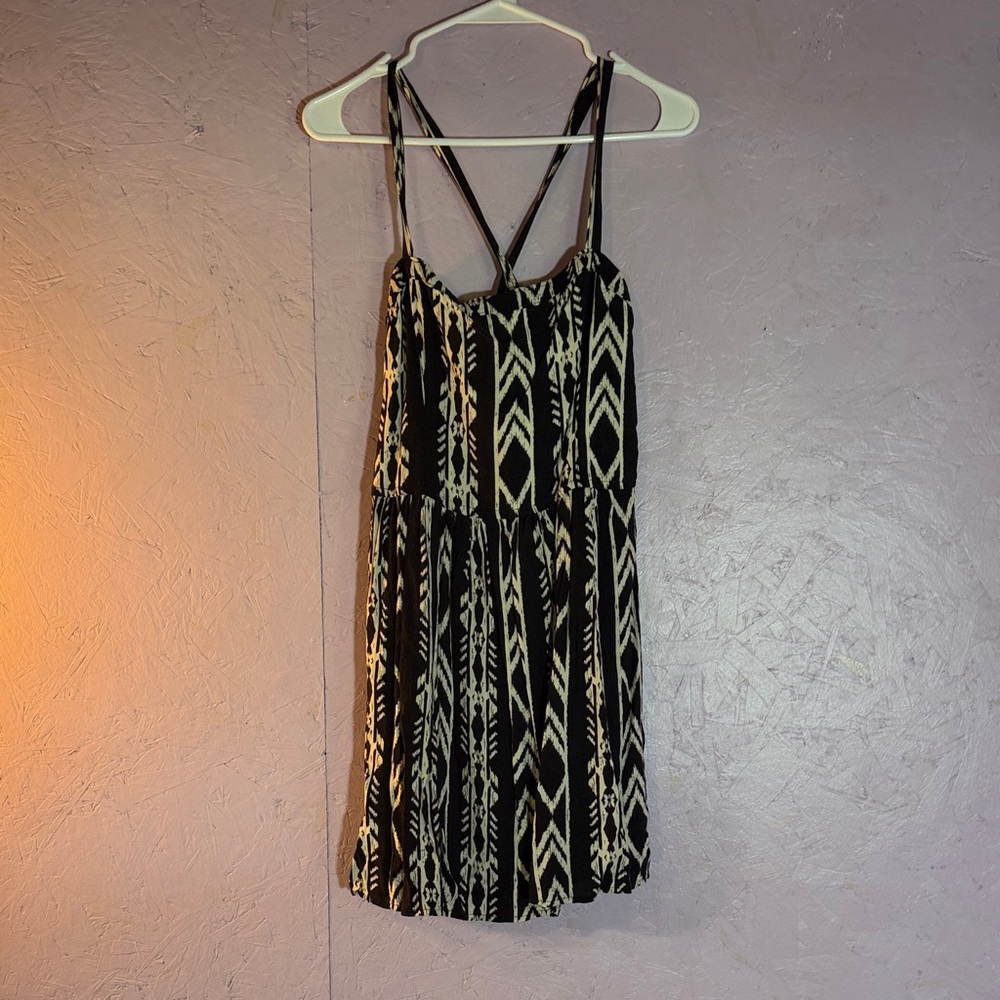Abercrombie & Fitch Black and Cream Mini Dress
